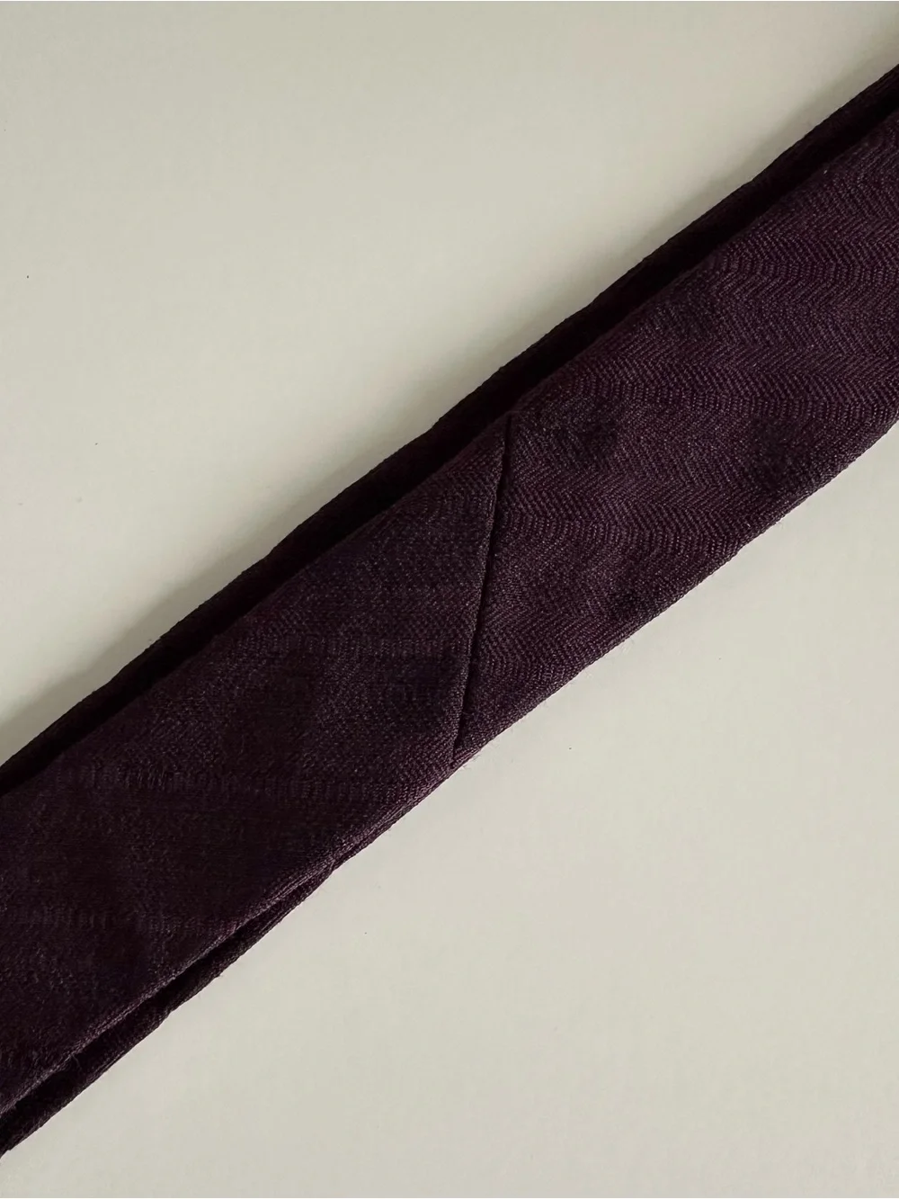 John Varvatos Burgundy Silk Wool Skinny Tie
